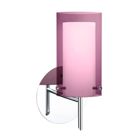 Besa Lighting Pahu 4 Mini Sconce, Amethyst/Opal, Chrome Finish, 1x40W Halogen 1SW-A44007-CR